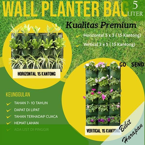Top Wall Planter Bag Dinding Gantung Horizontal Vertical Garden