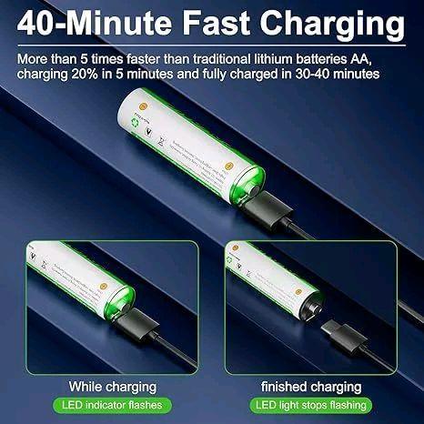 Baterai A2 AA Cas 1,5V Charger USB Isi Ulang 1,5 Volt Jam Dinding Senter Charge Isi Ulang Batre Type