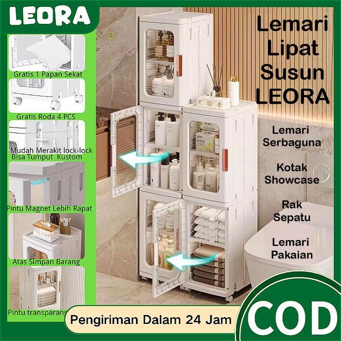 TERLARIS LEORA Lemari Lipat Susun Plastik Serbaguna LEORA Lemari Pakaian Plastik Lemari Portable