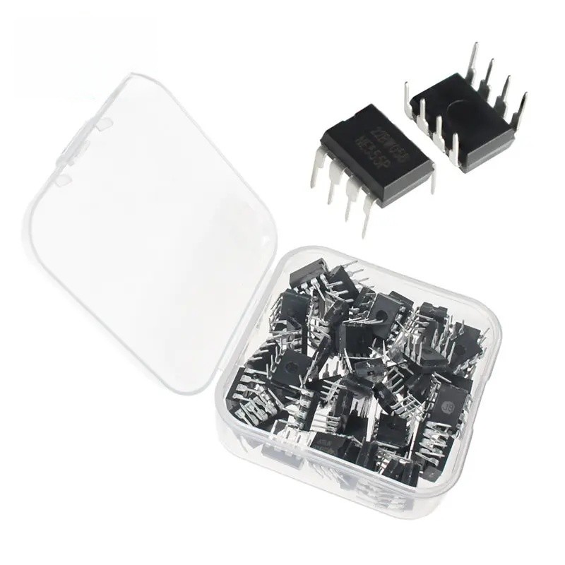 Takefast 10/25/50/100/500Pcs Integrated Circuits Ne555 Ne555P Dip-8 Ic Chip Kit