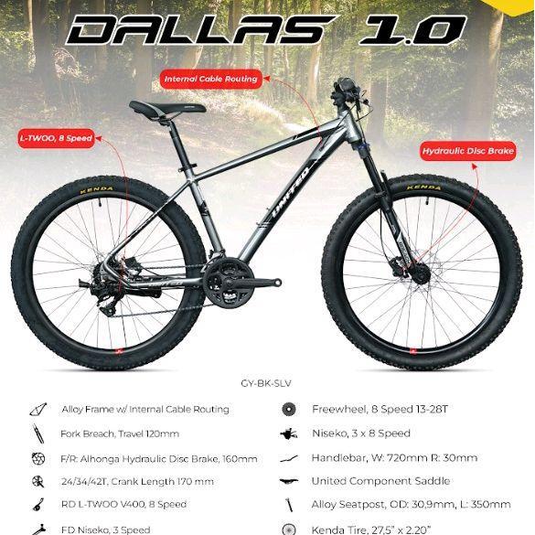 Sepeda Gunung MTB 27,5 / 27.5 inch United Dallas 1.0 Alloy 24 speed cakram
