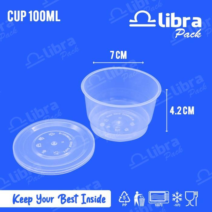 25 Pcs - Thinwall Cup Puding Mini 100ml Per Pack Thinwall Slime Cup Puding Food Container Libra
