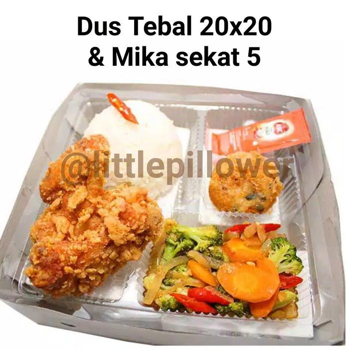 (PROMO RAMADHAN) (ISI50) 1SET DUS NASI + MIKA NASI SEKAT 5/DUS NASI TEBAL/KOTAK MAKANAN PREMIUM