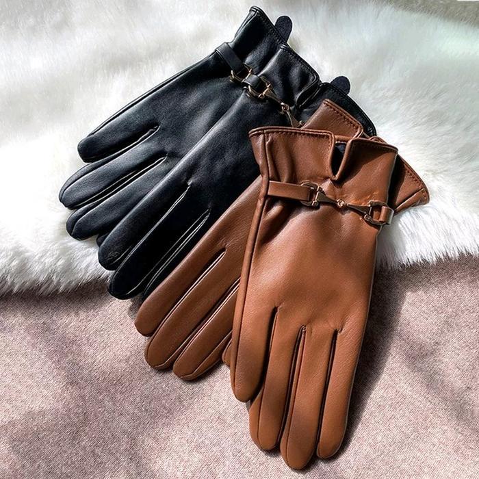 Sarung Tangan Kulit Wanita Sarung Tangan Musim Dingin Winter Sarung Tangan Motor Wanita X-01