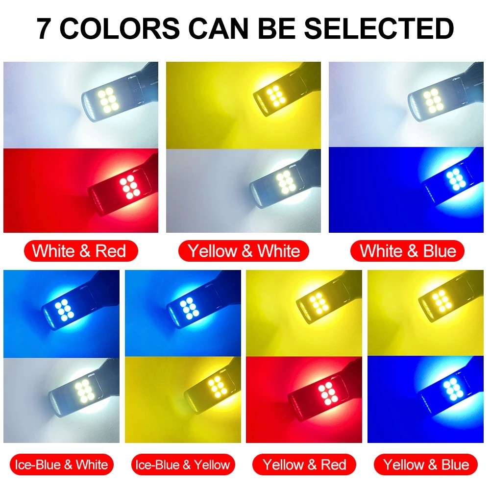 2x HB3 HB4 9006 9005 H11 H8 H16JP Fog Light Led Bulbs Two Colors Super Bright Car Lamp Yellow White