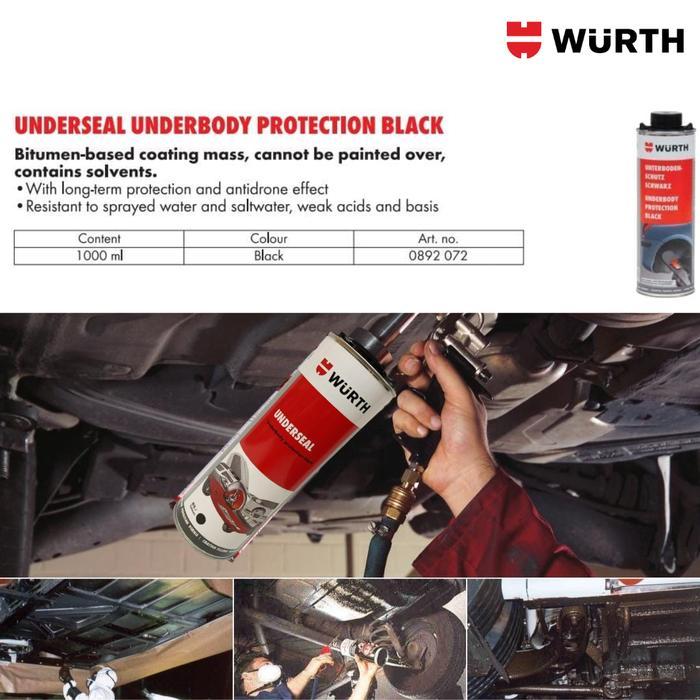 Anti Karat Wurth Underseal Underbody Protection Black Peredam Aspal 1 Liter