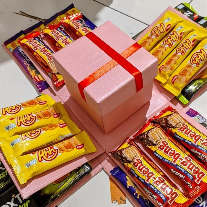 Snack Box, Kotak Tarik Uang ,Eksplosion Box Snack Tarik Uang ,Kado Ulang Tahun Cewek,Ultah