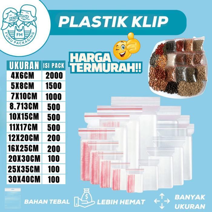 Plastik Klip Bening ZipLock / Plastik Packing Makanan ketebalan 40 micron