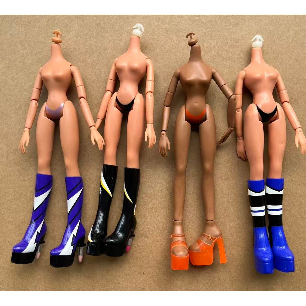 Dancing Girl Toy Figure Collection Brown Coffee Skin Body With Shoes Classic Slim Doll Body Shoes