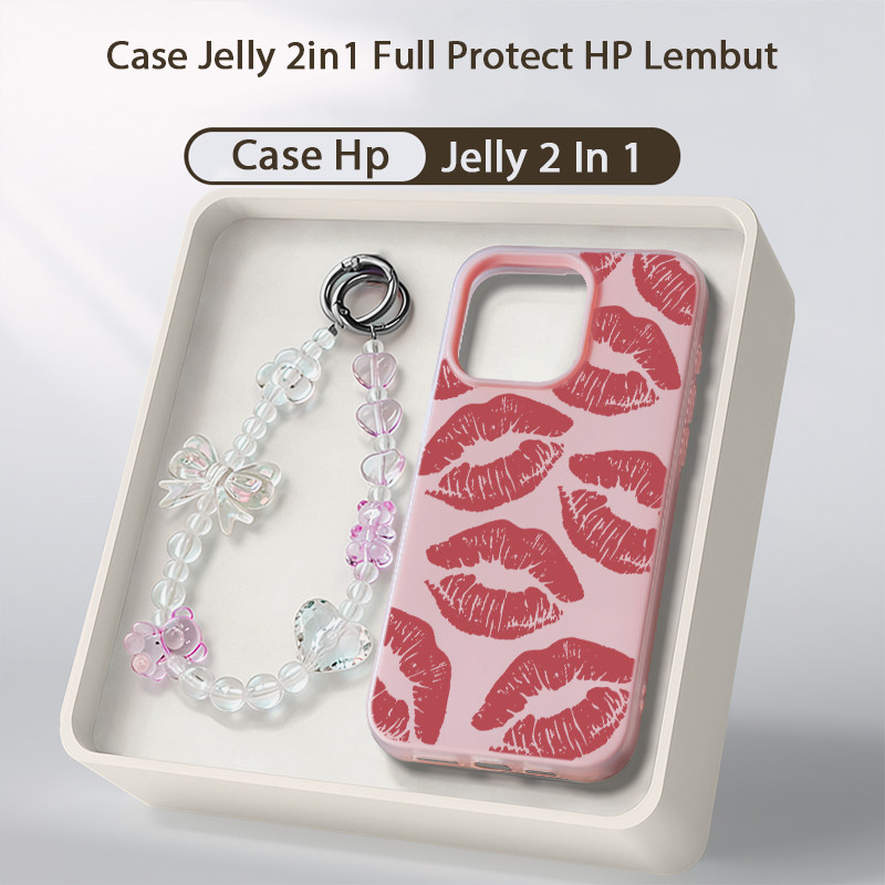 Jelly 2 In 1 Bekas Ciuman Gelap Case Vivo Y21D Y400 V60 Lite Y19S Pro Y29 5G Z10R 5G Iqoo Z10 Lite G