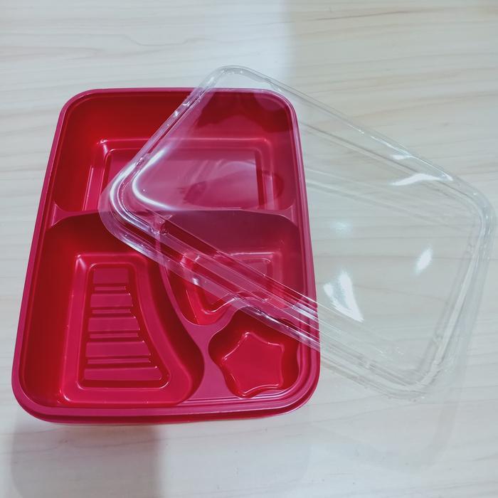 Mika Plastik/Mika Bento 4 sekat/Kotak Makan Catering