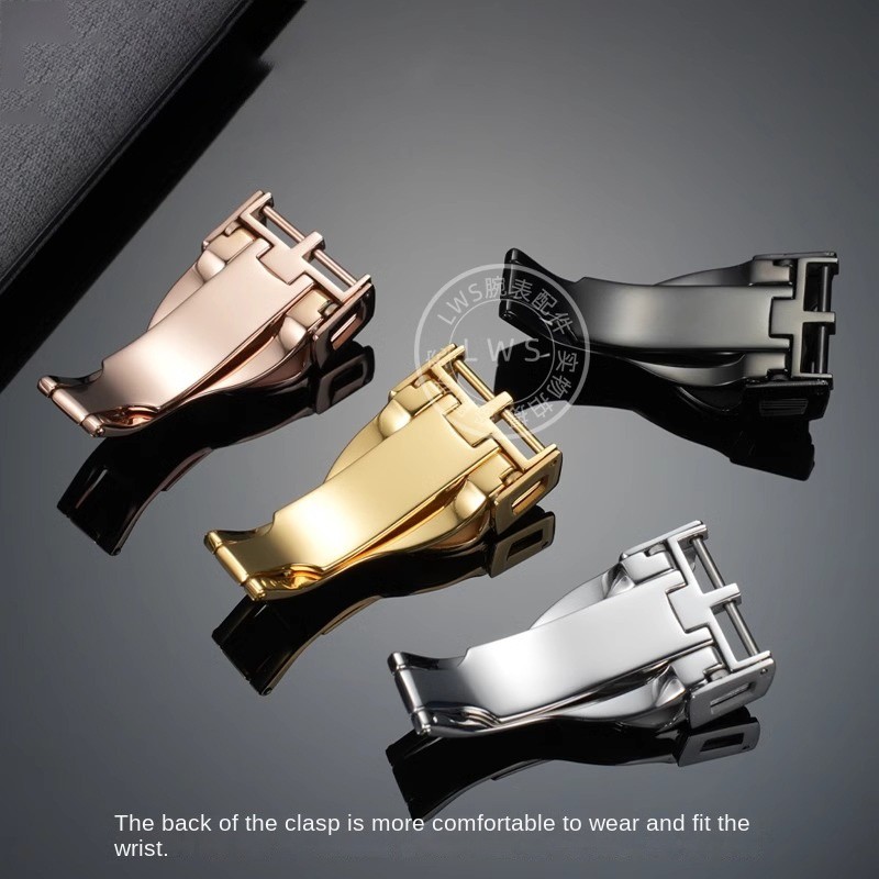 18mm Watch Buckle For Tudor Black bay Pelagos Strap Leather Rubber Band Replacement silver Stainless