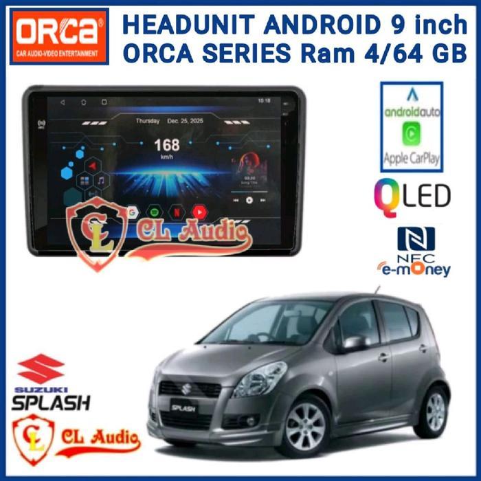 Head Unit Android Orca Eco Automatic 9 Inch Suzuki Splash Ram 4/64Gb Nfc