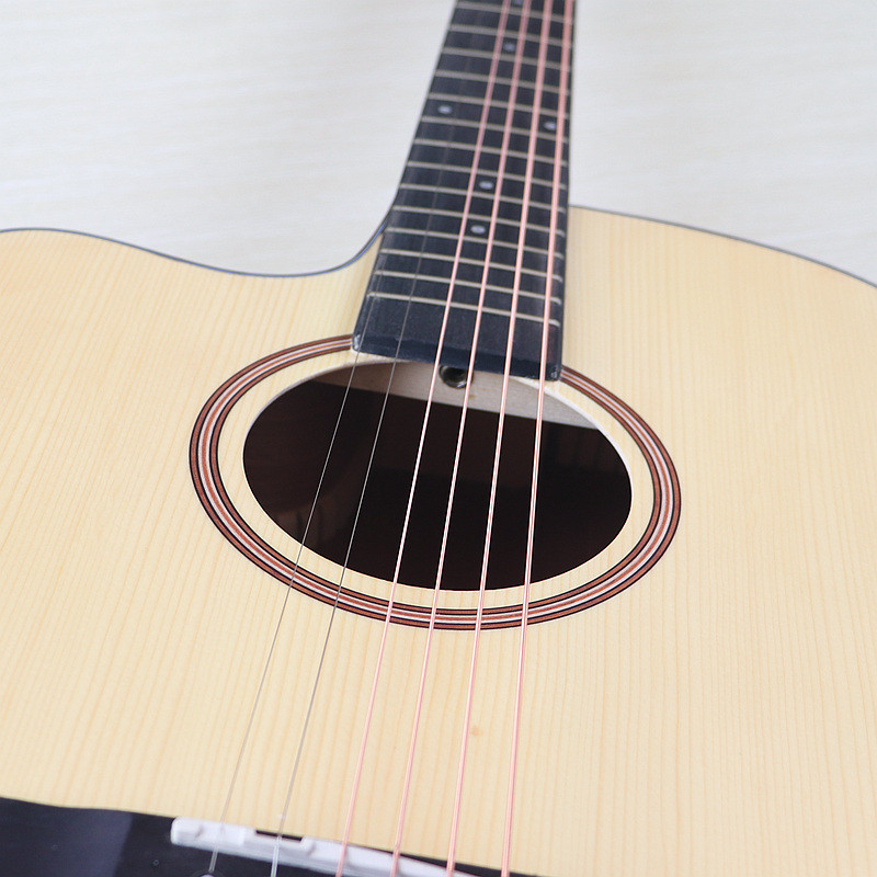 Left Hand Acoustic Guitar 6 String Laminated Spruce Wood Top 41 Inch Cutway Design Matte Sapele wood