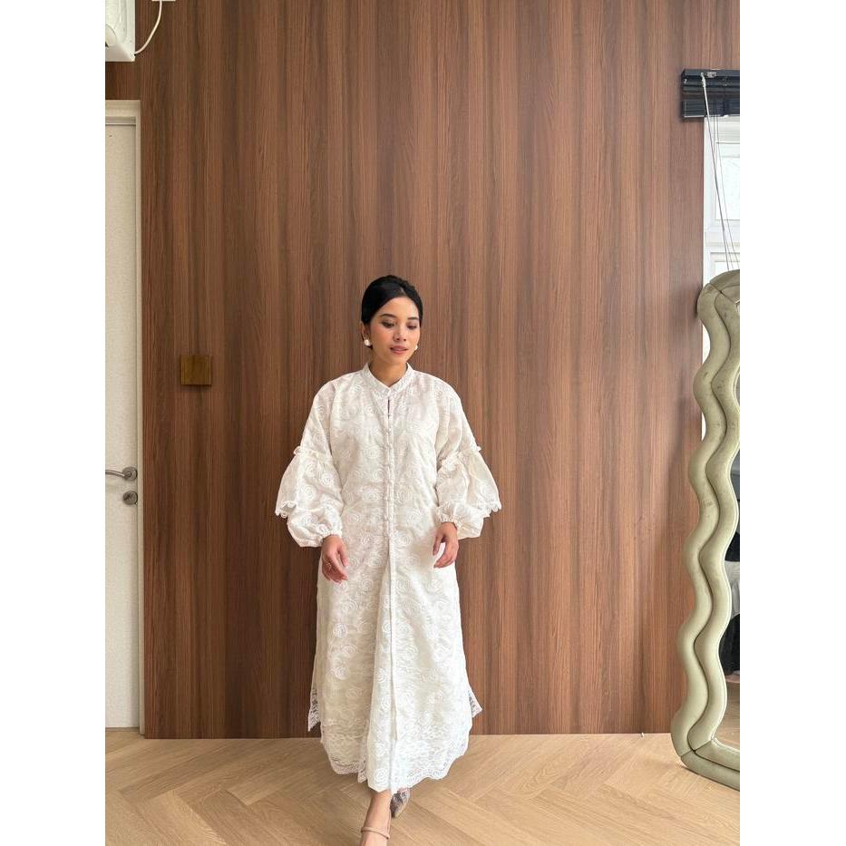 MINEWEAR - KHAI RAYA ABAYA - ABAYA REGULER/JUMBO WANITA BROKEN WHITE