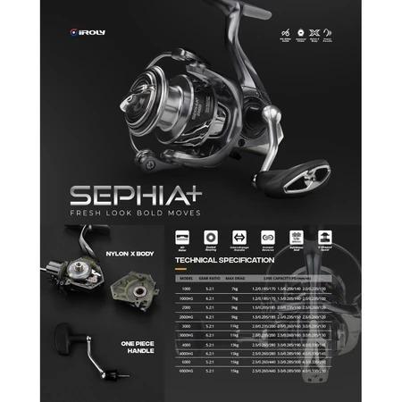 Reel spinning iroly sephia+ power handle BERVARIAN - reel pancing iroly SEPHIA SW