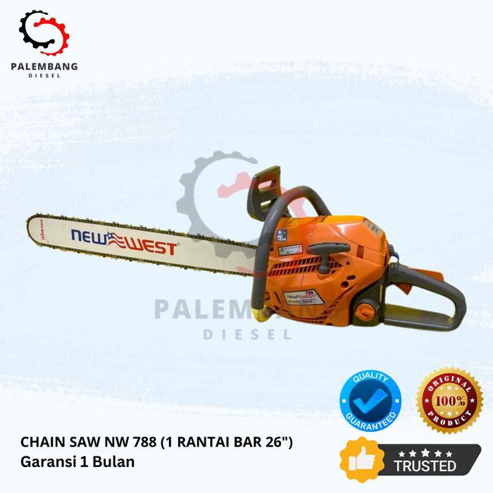 CHAINSAW NEW WEST NW 788 BAR 26" 26 INCH + RANTAI OREGON 66CM GERGAJI