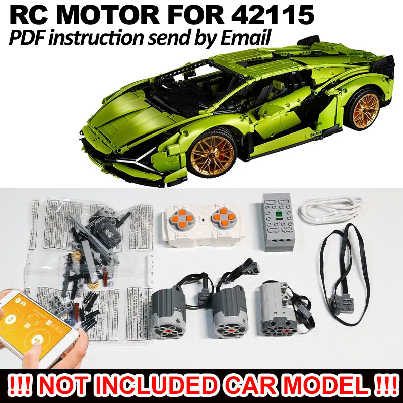 RC Motorized Motor for Lego Technic Lamborghini Sin FKP 37 42115/42110/42111/42083/42096/42143/42125