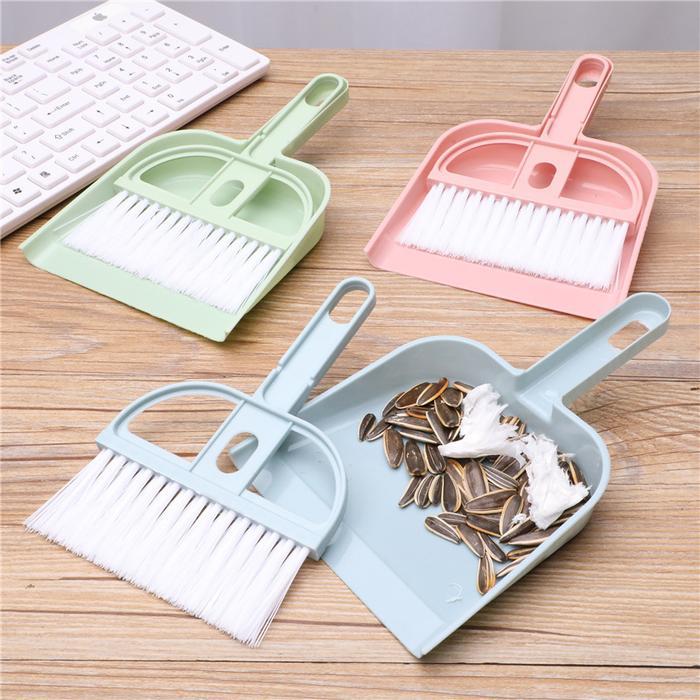 Pengki Sapu Mini Set Serokan Sampah Dustpan Brush Multifungsi