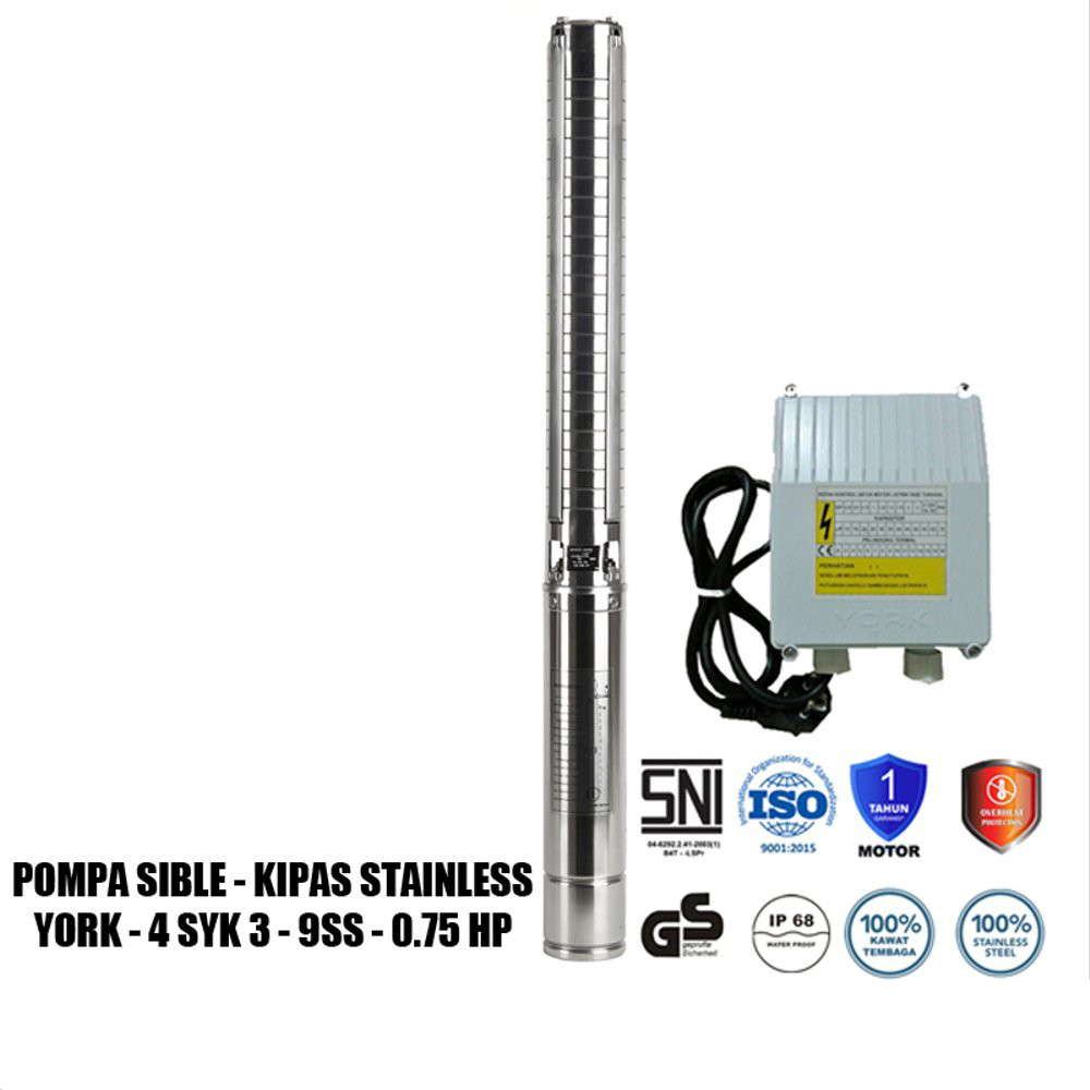 York SP 3/4 PK (4SYK 3-9SS) Kipas Stainless (Pompa Air Submersible)