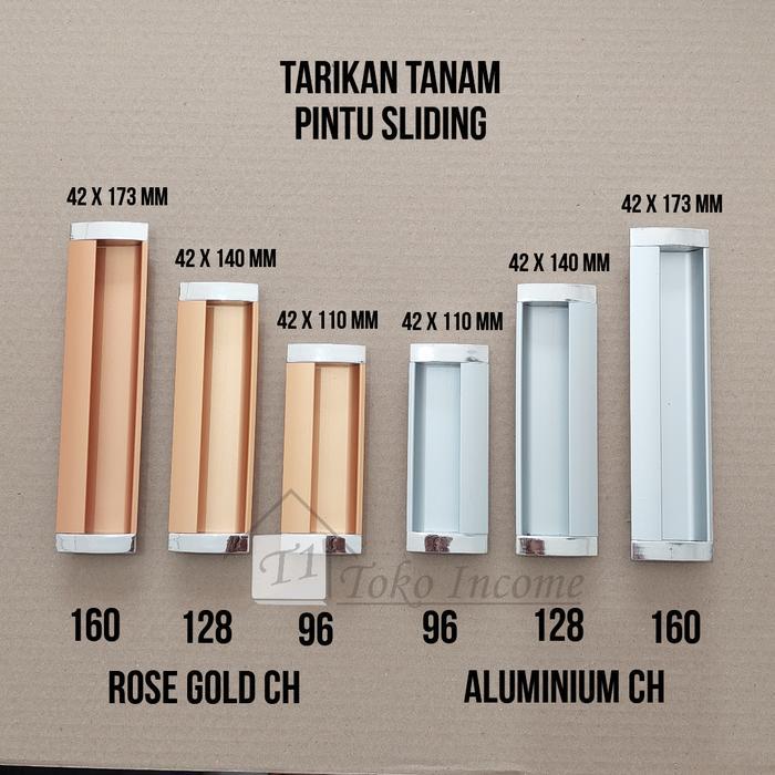 Tarikan Tanam 2010 Pintu Laci Lemari Sliding Handle Aluminium Gold