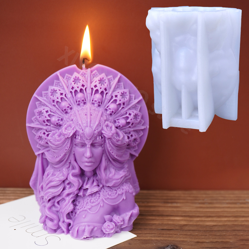 3D Half Body Queen Candle Silicone Mold DIY Goddess Plaster Crafts Mould Nordic Portrait Ornament