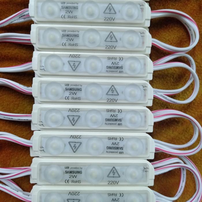 "New" led module 3 mata Samsung 220V warna putih