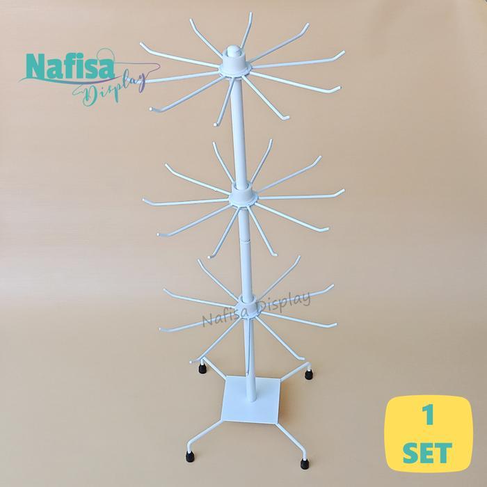 Display Matahari Rak Putar Aksesoris 3 Susun