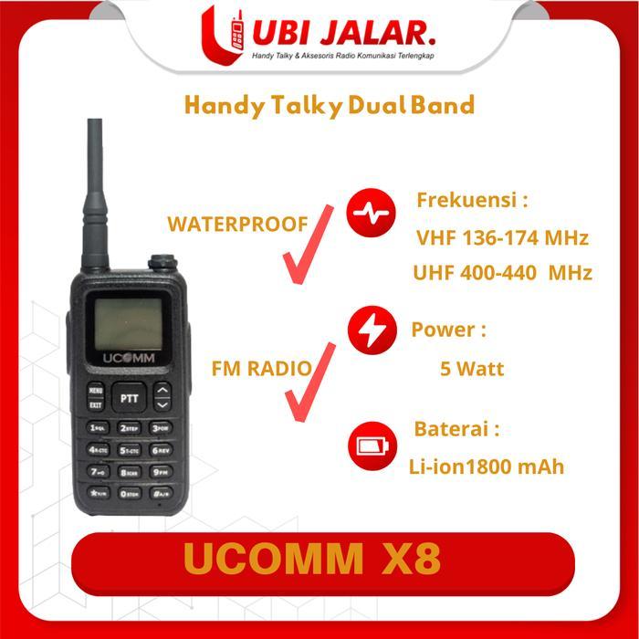 UCOMM X8 HANDY TALKY DUALBAND VHF UHF HT WATERPROOF IP55