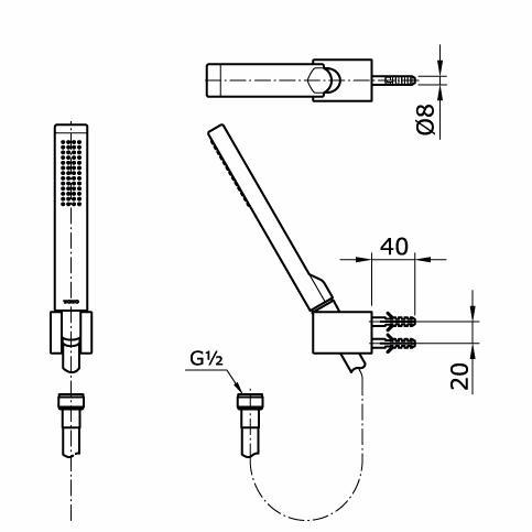 Hand Shower Toto THX 118 MMA / Hand Shower Toto THX118MMA