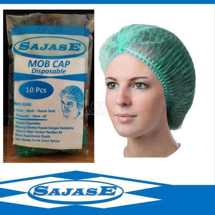 Shower Cap Hair Cap Medis Head Cap Medis Nurse Cap Hairnet Medis Hair Net Harga Per Pack isi 10 Pcs
