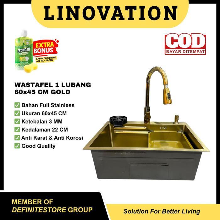 Terlaris Kitchen Sink 1 Lubang Wastafel Cuci Piring Dapur Bak Cuci Piring Stainless Steel 304 Ukuran