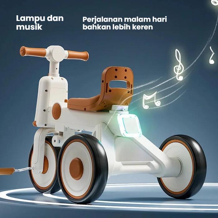 MMFLIGHT KIDS SEPEDA RODA TIGA LIPAT MULTIFUNGSI SEPEDA ANAK LAKI LAKI TRICYCLE EXOTIC