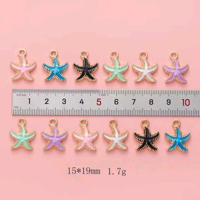 (4pcs) Bandul Charm Bintang Laut Starfish