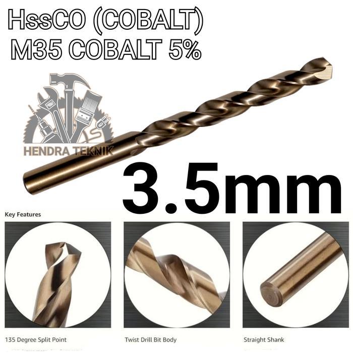 BOR BESI COBALT 3,5MM MATA BOR BAJA 3.5 MM MATA BOR DRILL STAINLESS