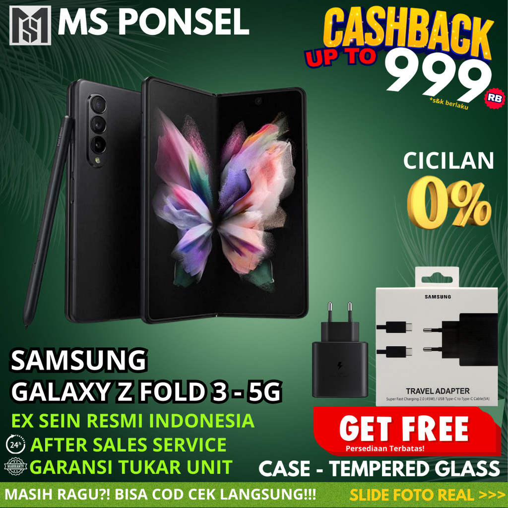 SAMSUNG GALAXY Z FOLD 3 5G SEIN 12/512GB 12/256GB Second Fullset Original