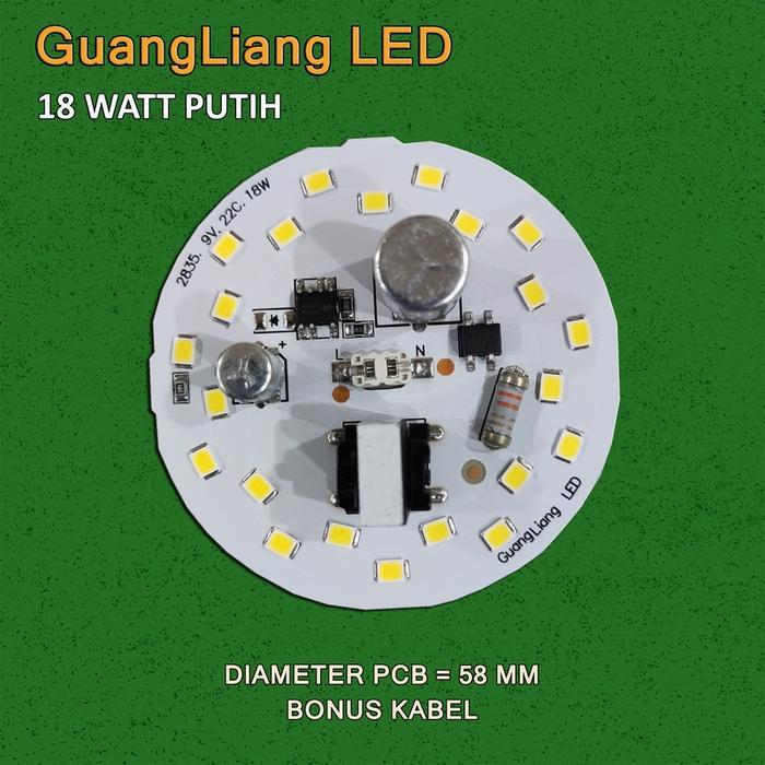 "New" GuangLiang PCB LED 18W Putih Terang AC 220-240V 18 WATT