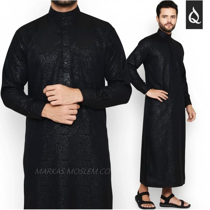 Jubah Pria - Gamis Cowok - Koko Dewasa - Baju Muslim Pria Dewasa Model Mewah Bahan Embos Motif