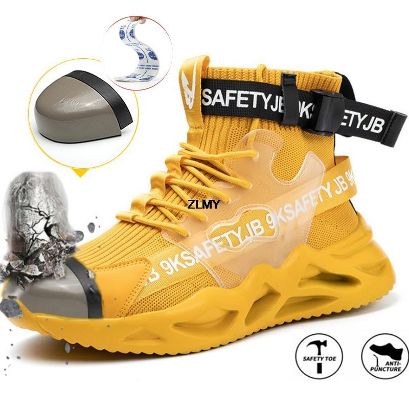 Fashion Safety Shoes Men Steel Toe Work Shoes Puncture Proof Sneaker Man Industrial Work Safety