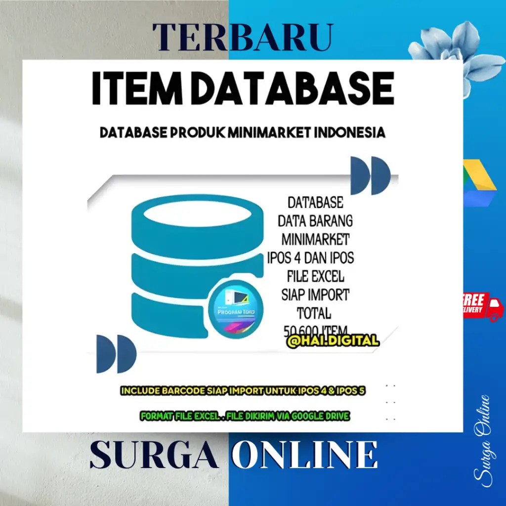 ITEM DATABASE / DATA BARANG / DATABASE PRODUK MINIMARKET INDONESIA INCLUDE BARCODE SIAP IMPORT UNTUK