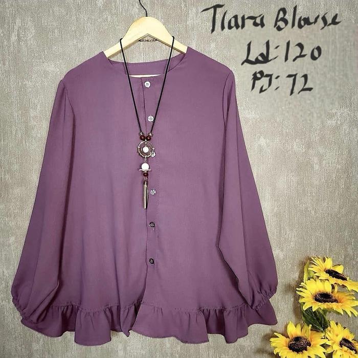 "New" Tiara Blouse Atasan Jumbo Wanita Kemeja Blus Ld120 Bigsize Hijab Muslimah Fashion Baju Wanita