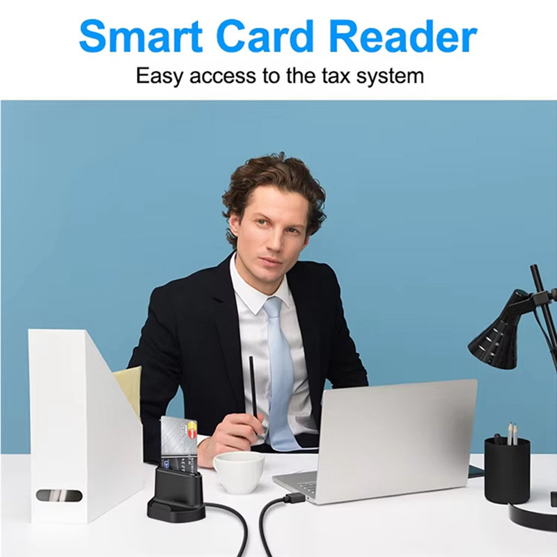 AAAEL-USB Smart Card Reader ATM Tax Return Card Reader Portable Convenient Card Reader