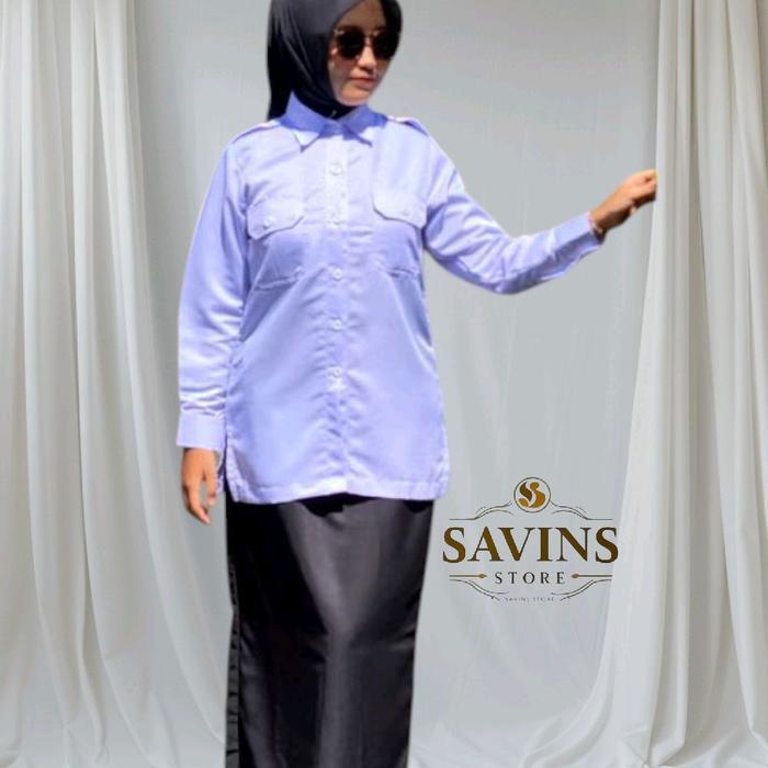 Seragam Pns Hitam Putih Wanita Setelan Kemeja Pdh putih ROK hitam Rampel setelan baju PNS wanita rok