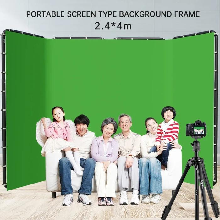 Background Cloth, Large Portable Photo Screen Background Stand Set ,Kain Background Backdrop Green