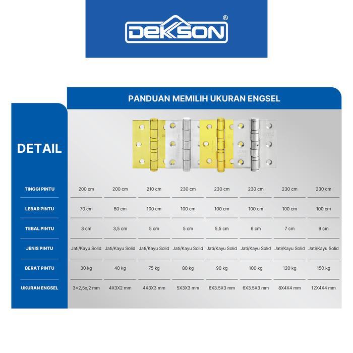 DEKKSON Non Removable Pin Hinge Engsel Kupu NRP ESS 316 SUS 316