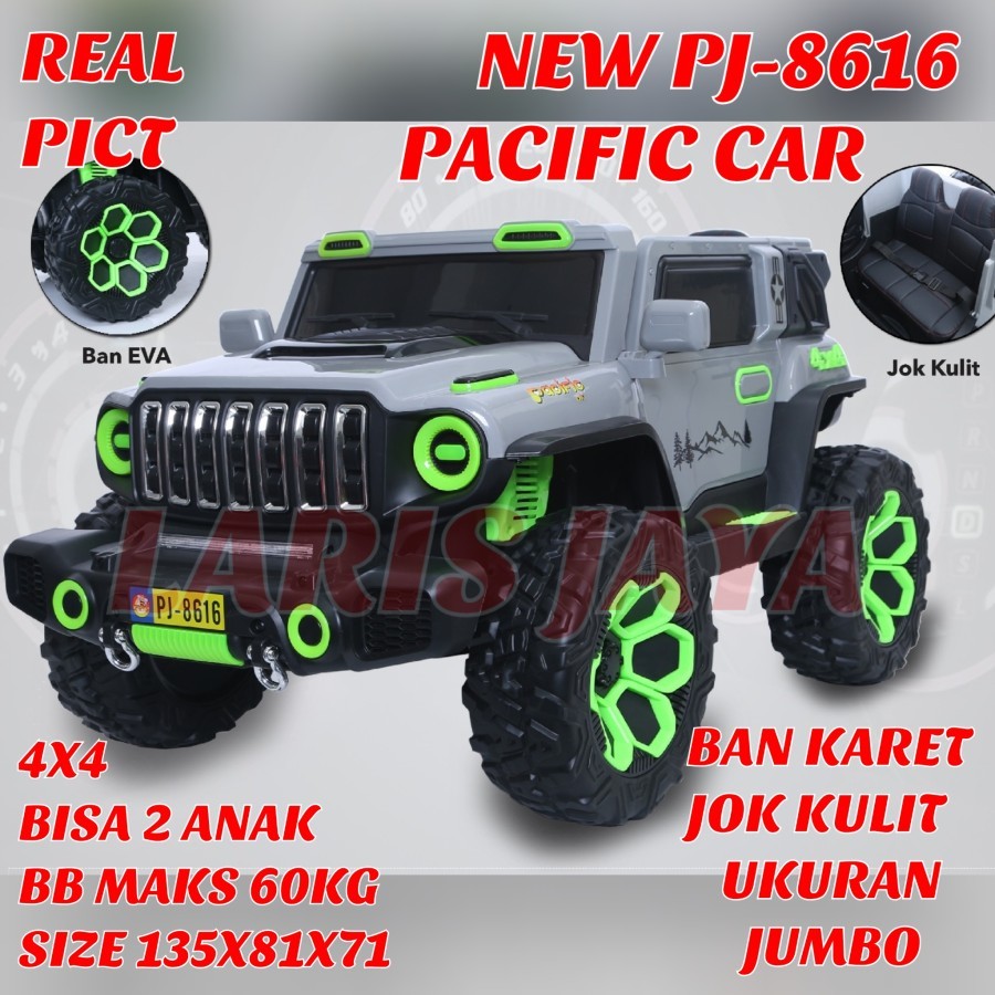 MOBILAN AKI ANAK JEEP PACIFIC PJ 8616 MOBIL AKI JEEP BESAR BAN KARET 4x4