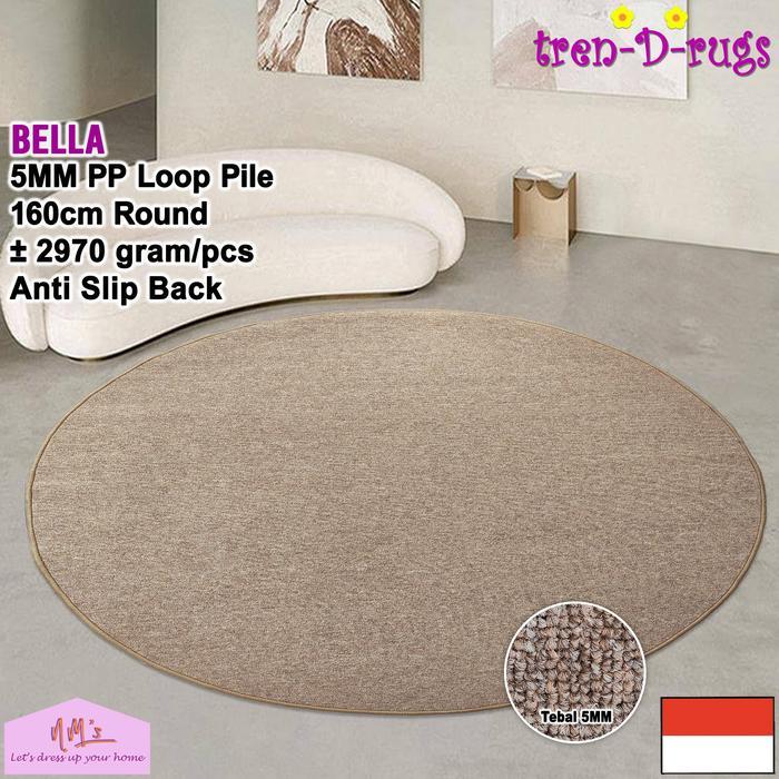Tren-D-rugs karpet polos estetik bulat bundar lingkaran round carpet diameter 160 cm anti slip