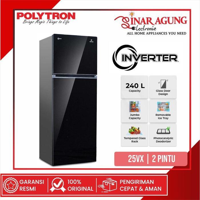 POLYTRON KULKAS 2 PINTU 240L INVERTER PRW 25VX PRW25VX RESMI