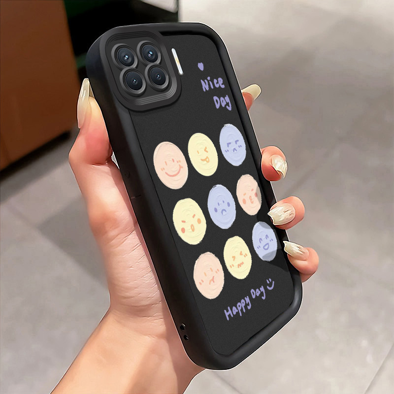 Casing Hp OPPO A93 F17 Pro OPPO Reno 4F Reno 4 Lite Case Ekspresi coretan cat minyak Kasing silikon 