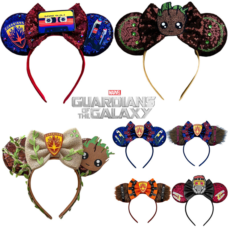 Disney Guardians of The Galaxy Hair Accessories Women Marvel Groot Emblem Rocket Raccoon Ears